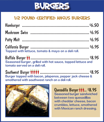 Burgers Menu Items Image