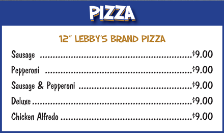 Pizza Menu Items Image