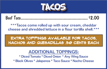 Taco Menu Items Image